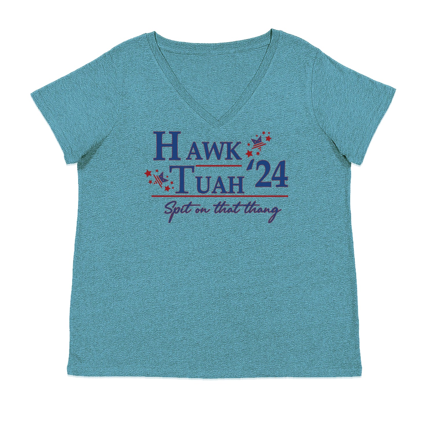 Vote For Hawk Tuah Spit On That Thang 2024 Ladies V-Neck T-shirt Surf