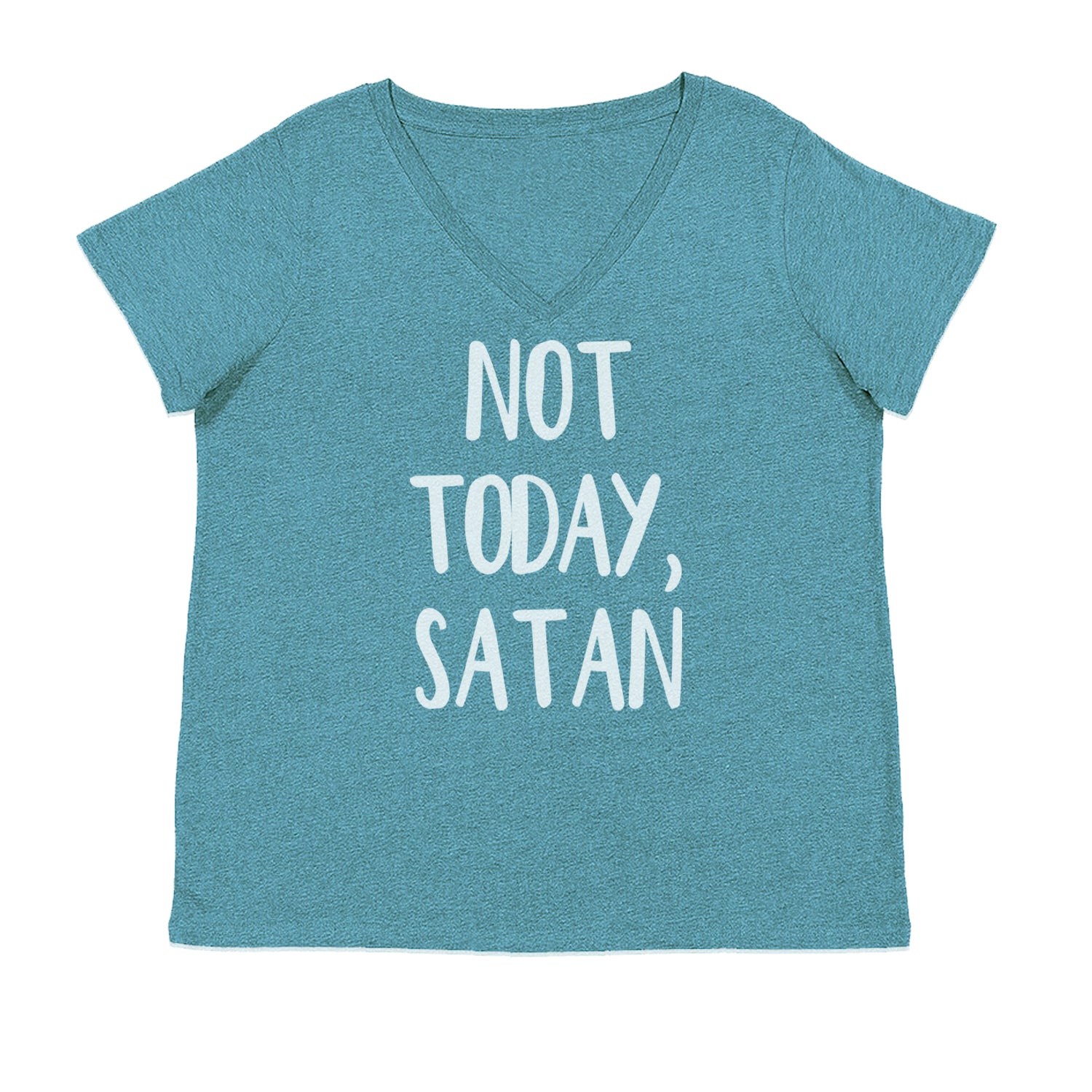 Not Today, Satan Jesus Already Won Ladies V-Neck T-shirt Surf
