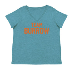 Team Burrow Cincinnati Ladies V-Neck T-shirt Surf