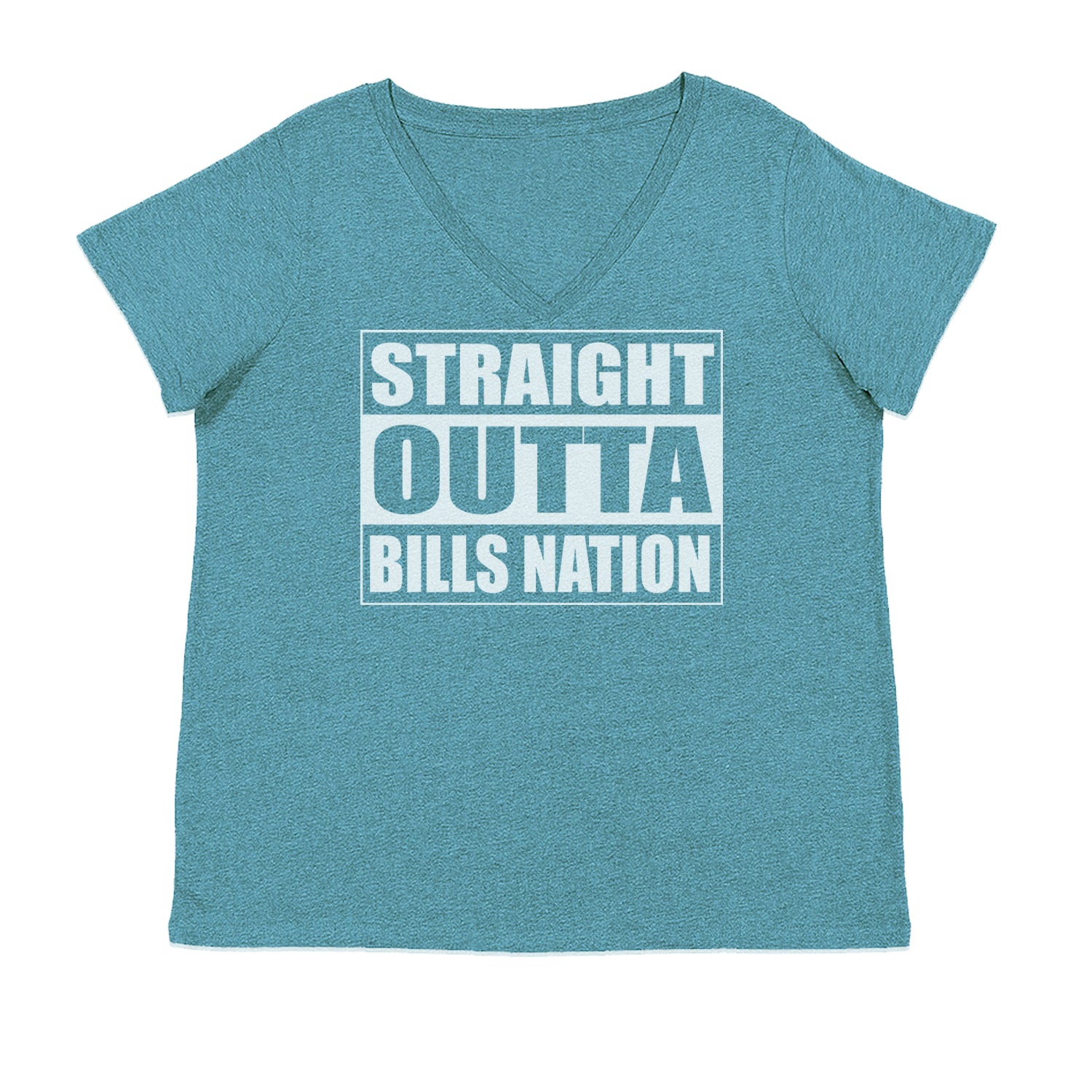 Straight Outta Bills Nation  Ladies V-Neck T-shirt Surf