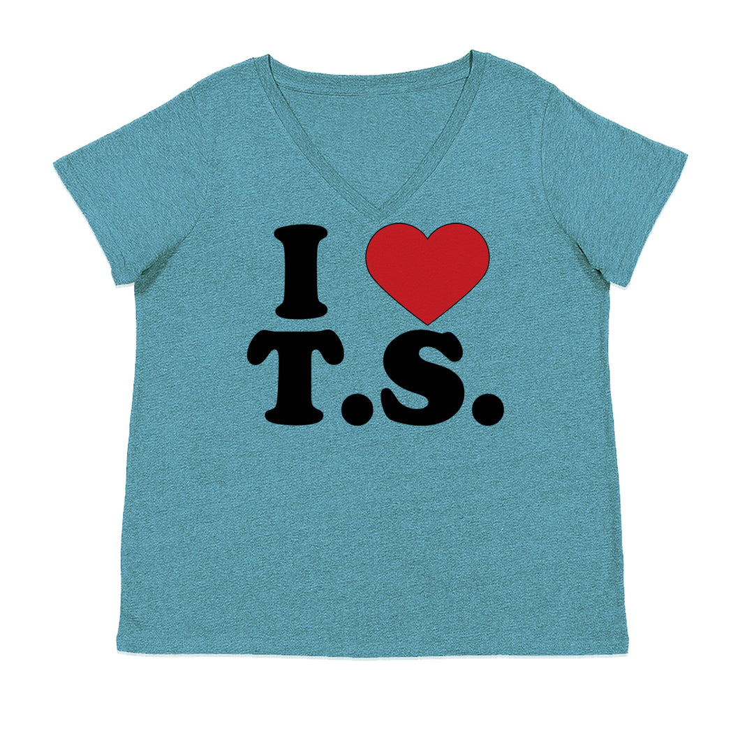 I Heart T.S. Concert Music Lover  Ladies V-Neck T-shirt Surf