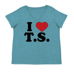 I Heart T.S. Concert Music Lover  Ladies V-Neck T-shirt Surf