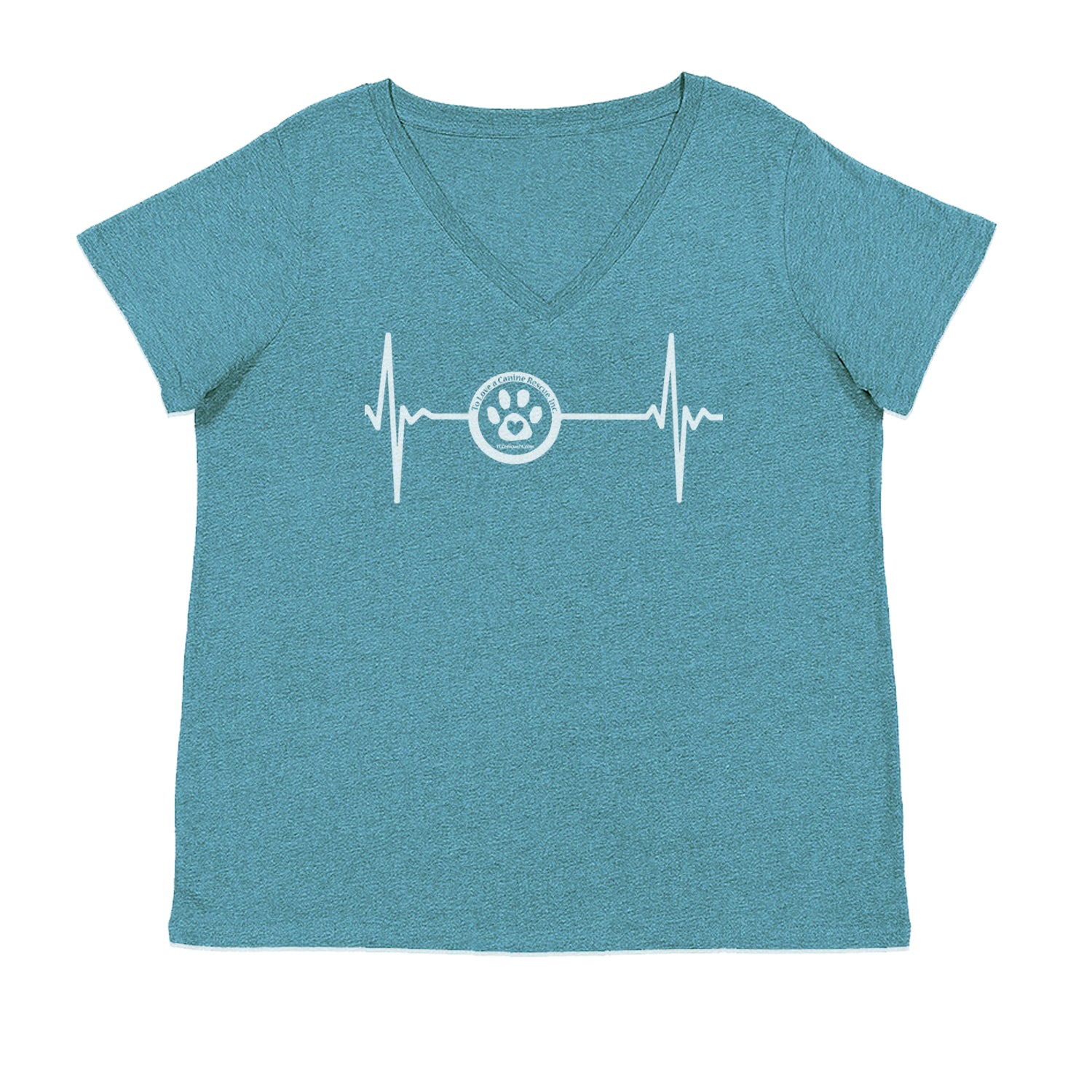 TLC Rescue Heartbeat Ladies V-Neck T-shirt Surf