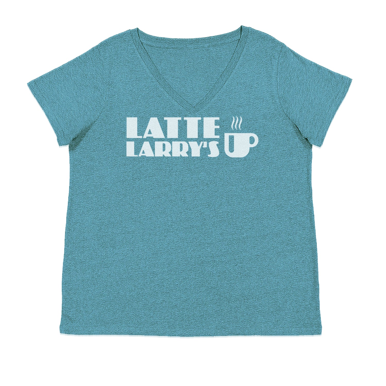 Latte Larry's Enthusiastic Coffee Ladies V-Neck T-shirt Surf