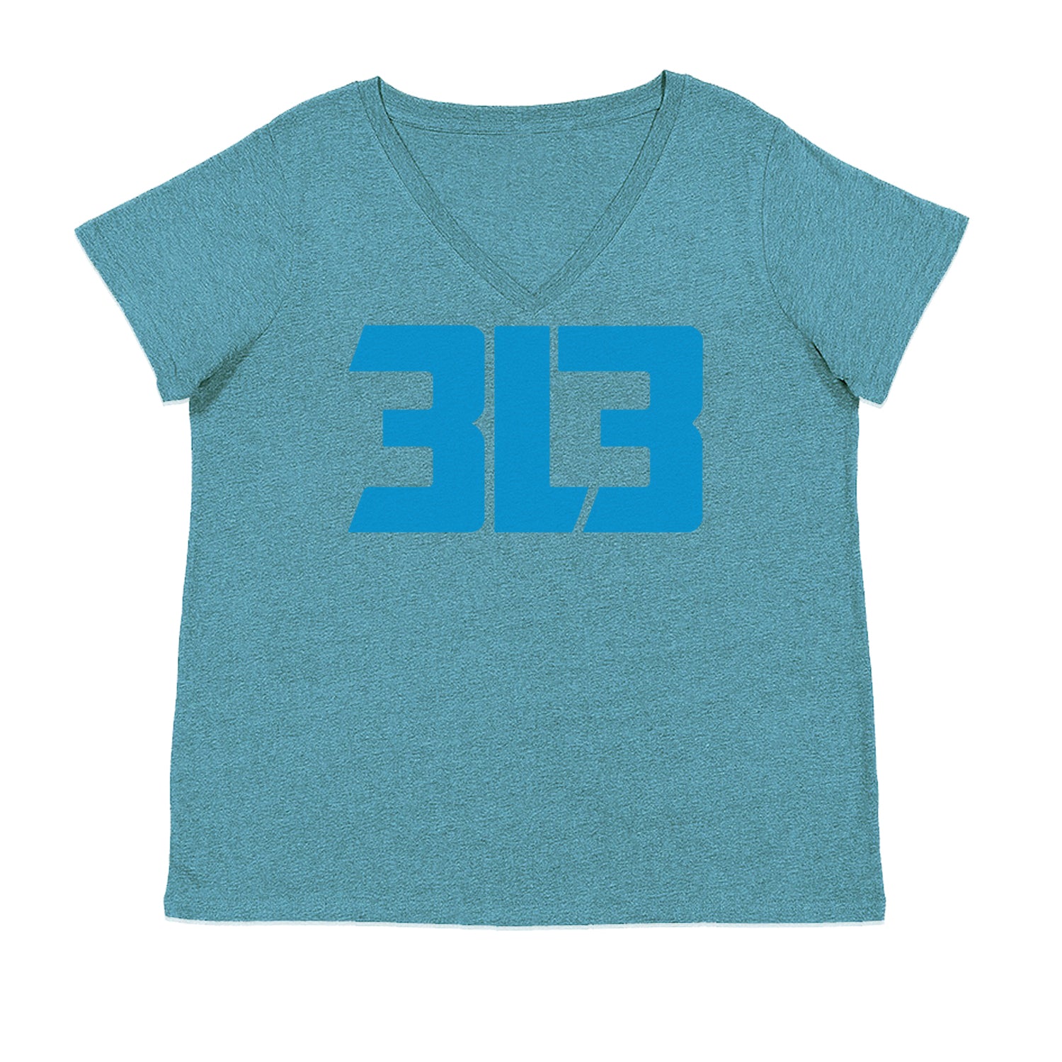 3L3 From The 313 Detroit Football Ladies V-Neck T-shirt Surf