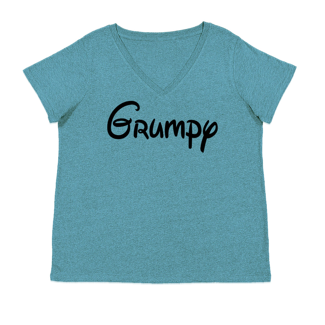 Grumpy - 7 Dwarfs Costume Ladies V-Neck T-shirt Surf
