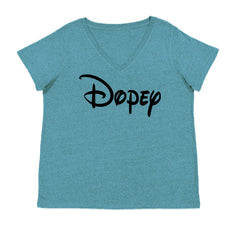 Dopey - 7 Dwarfs Costume Ladies V-Neck T-shirt Surf