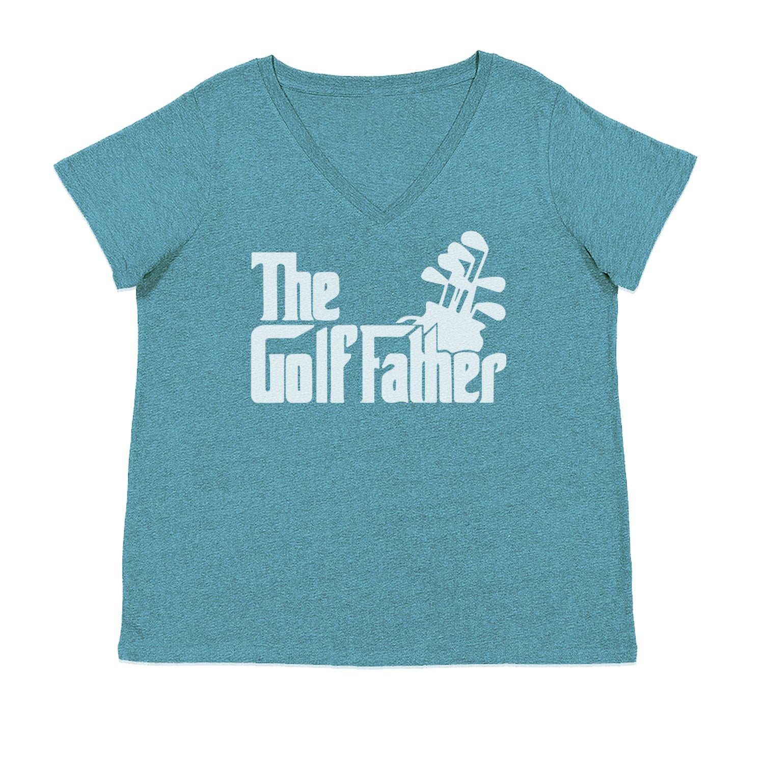 The Golf Father Golfing Dad  Ladies V-Neck T-shirt Surf