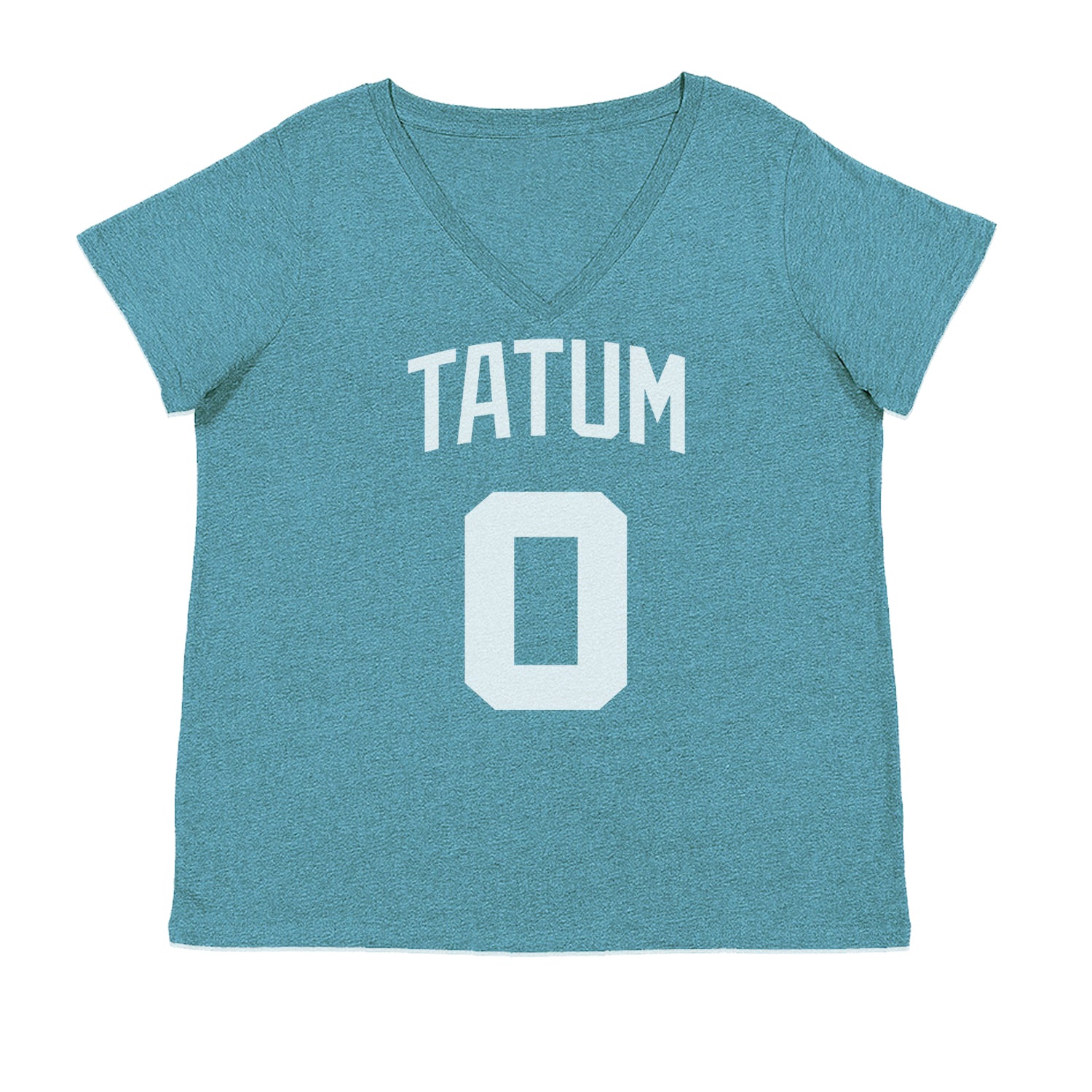 Tatum #0 Boston Basketball Ladies V-Neck T-shirt Surf