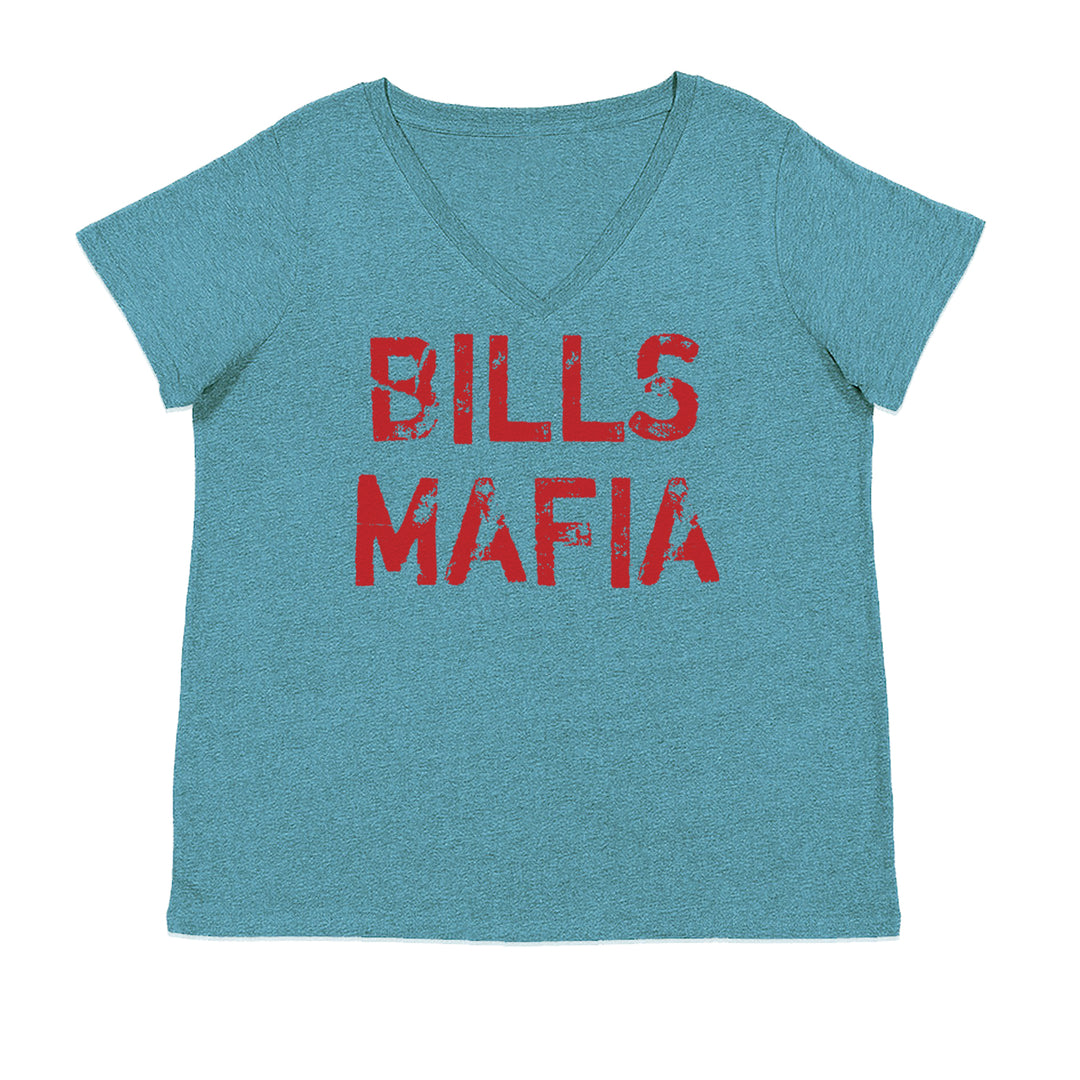 Distressed Bills Mafia Football Ladies V-Neck T-shirt Surf