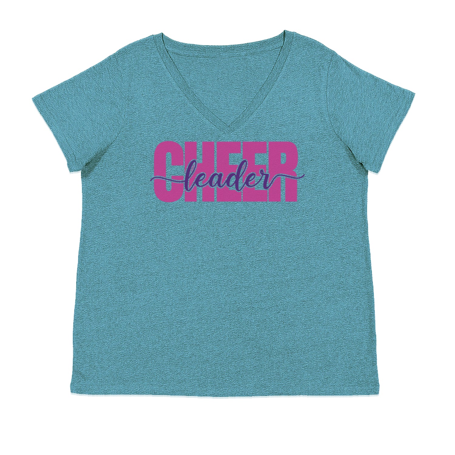 Cheerleader with Scripted Flair Ladies V-Neck T-shirt Surf