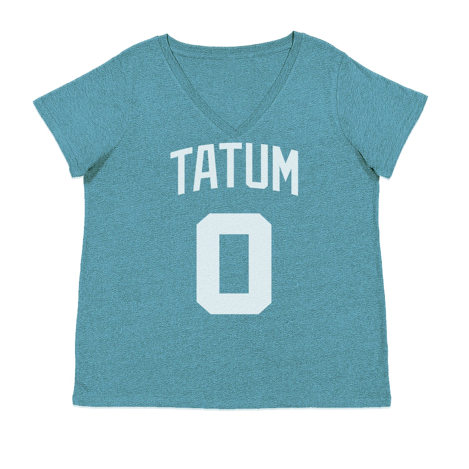 Tatum #0 Boston Basketball Ladies V-Neck T-shirt Surf