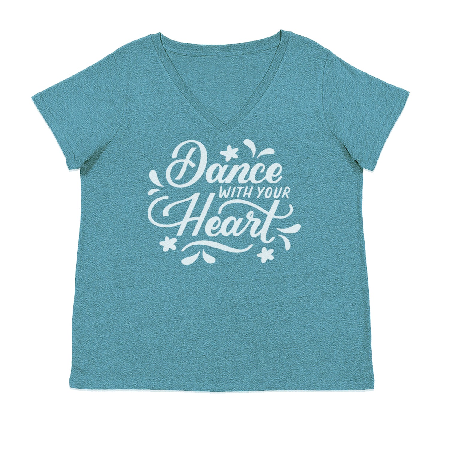 Dance With Your Heart Ladies V-Neck T-shirt Surf