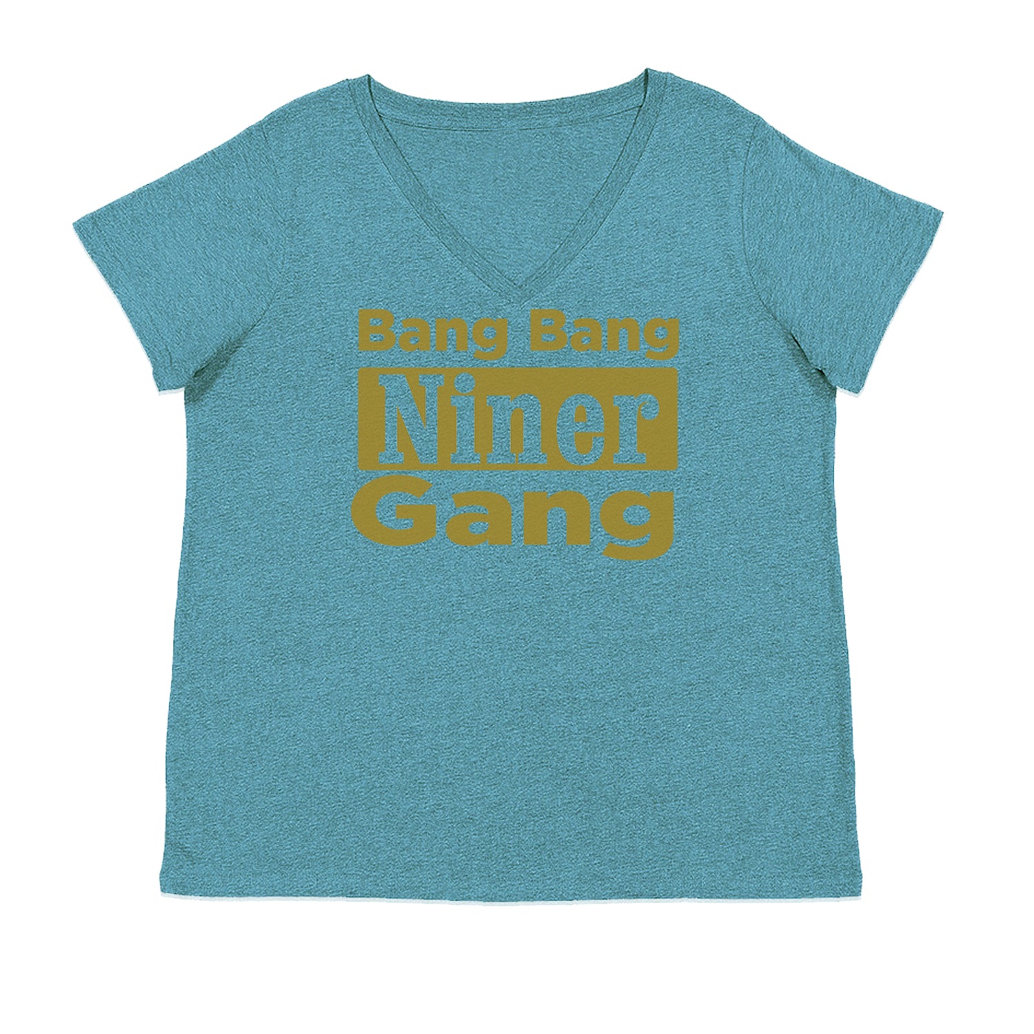 Bang Bang Niner Gang San Francisco Ladies V-Neck T-shirt Surf