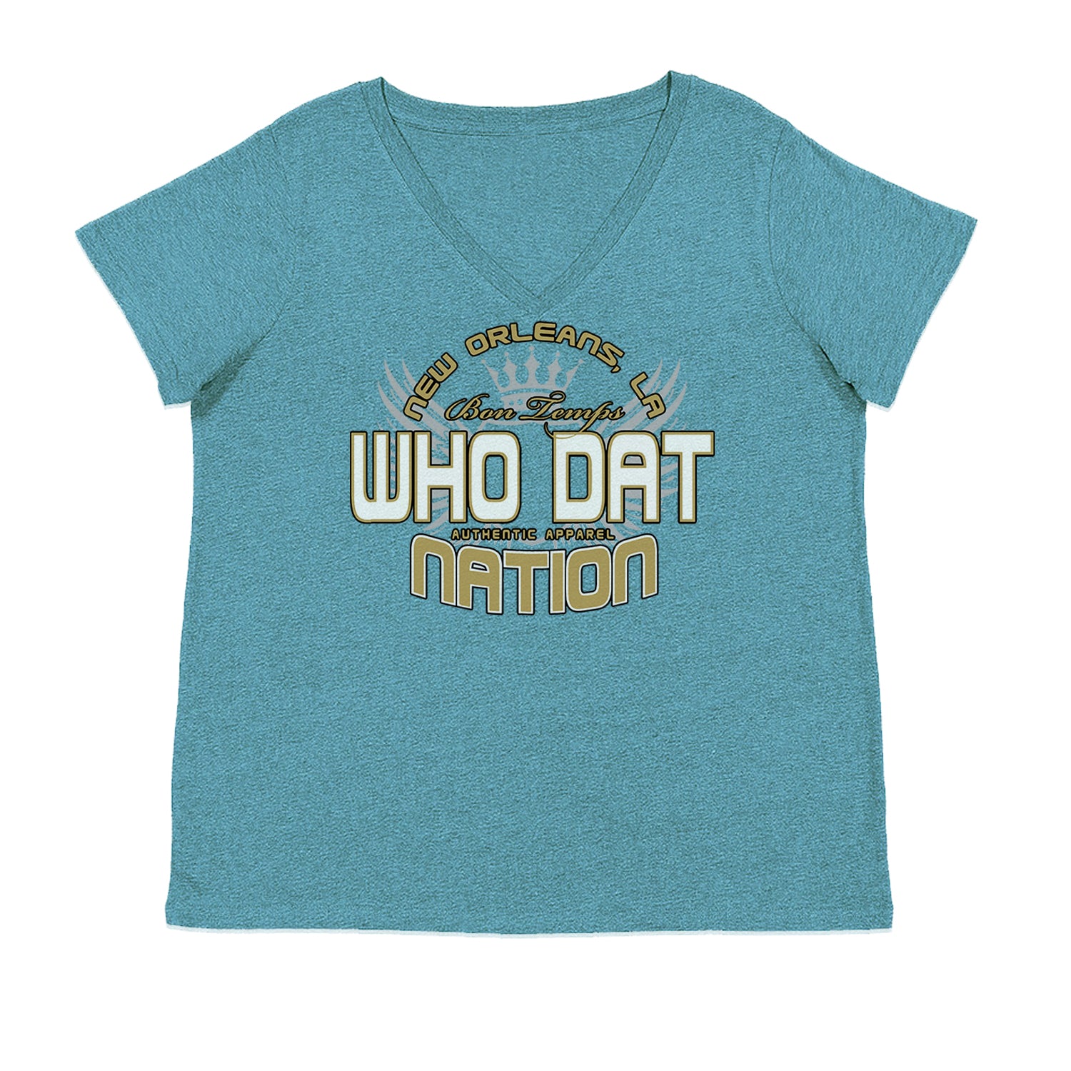 Who Dat Nation New Orleans (Color) Ladies V-Neck T-shirt Surf