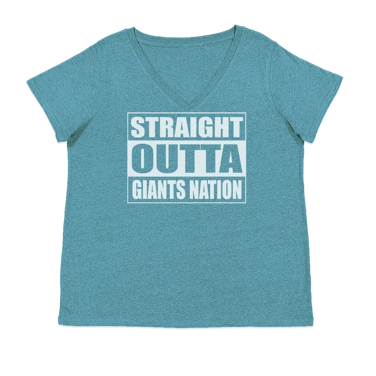 Straight Outta Giants Nation   Ladies V-Neck T-shirt Surf