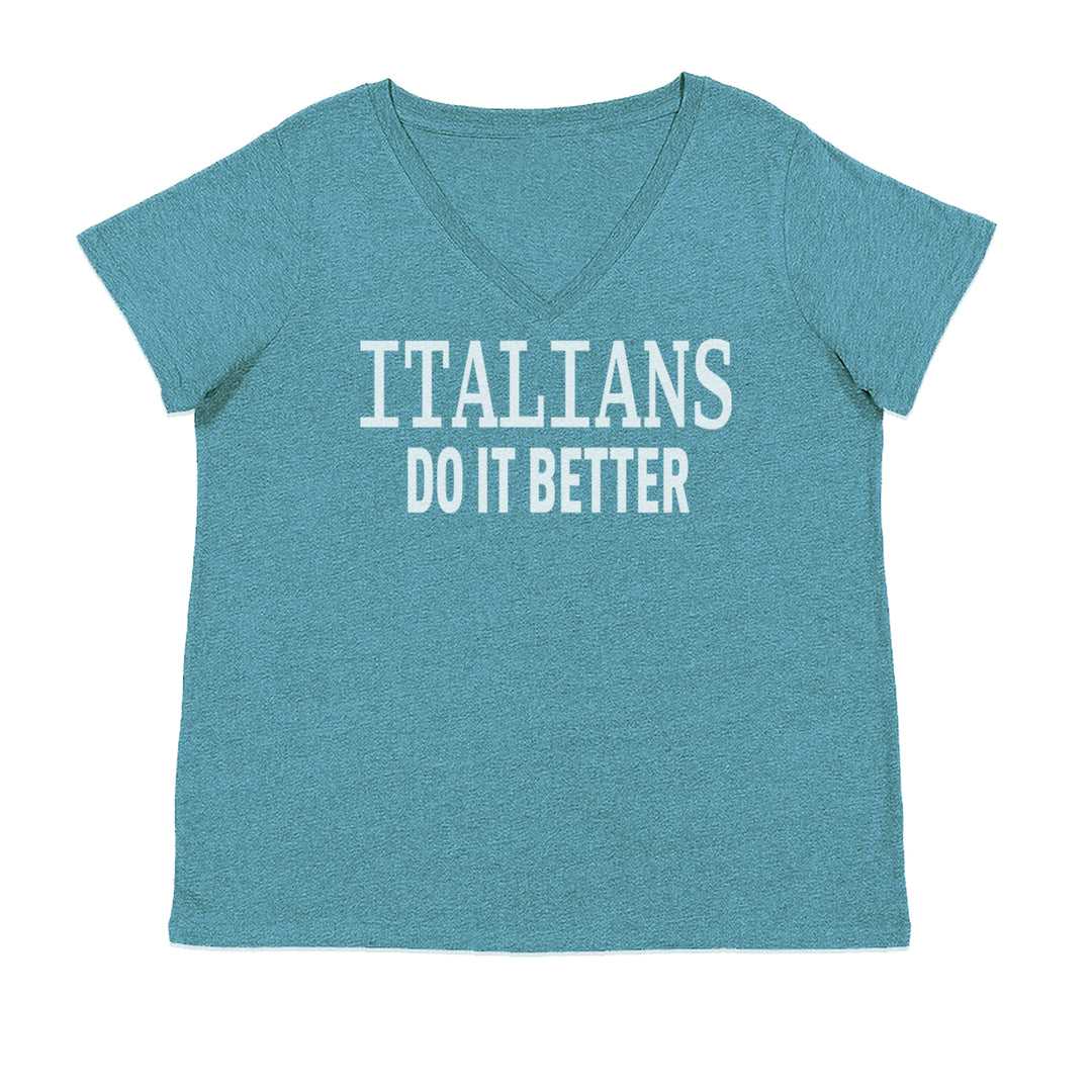 Italians Do It Better 80's Retro Celebration Ladies V-Neck T-shirt Surf