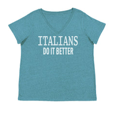 Italians Do It Better 80's Retro Celebration Ladies V-Neck T-shirt Surf