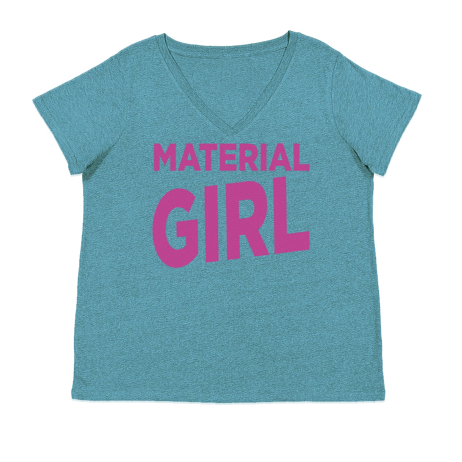 Material Girl 80's Retro Celebration Ladies V-Neck T-shirt Surf