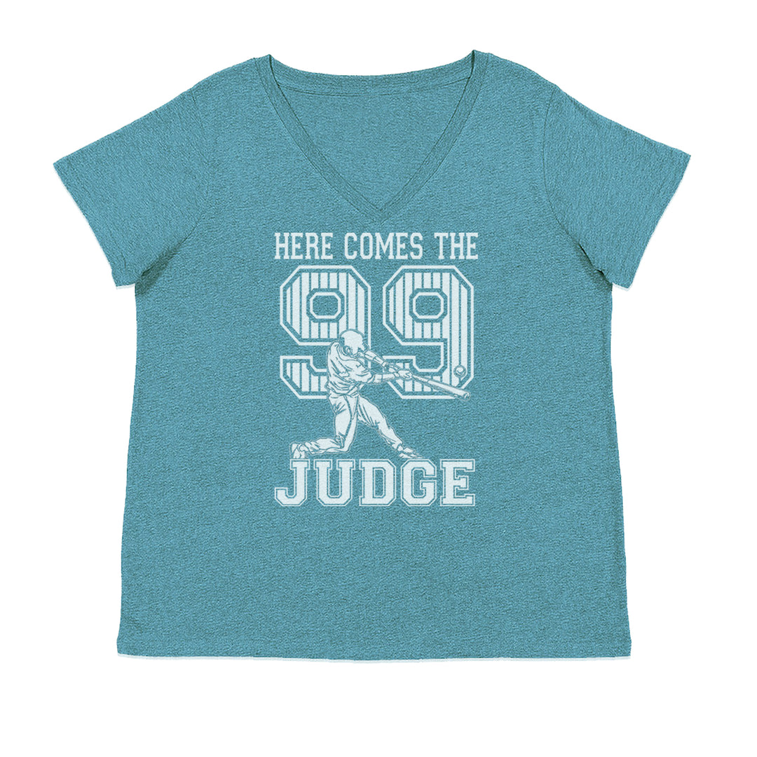 Here Comes The Judge 99 NY Baseball  Ladies V-Neck T-shirt Surf