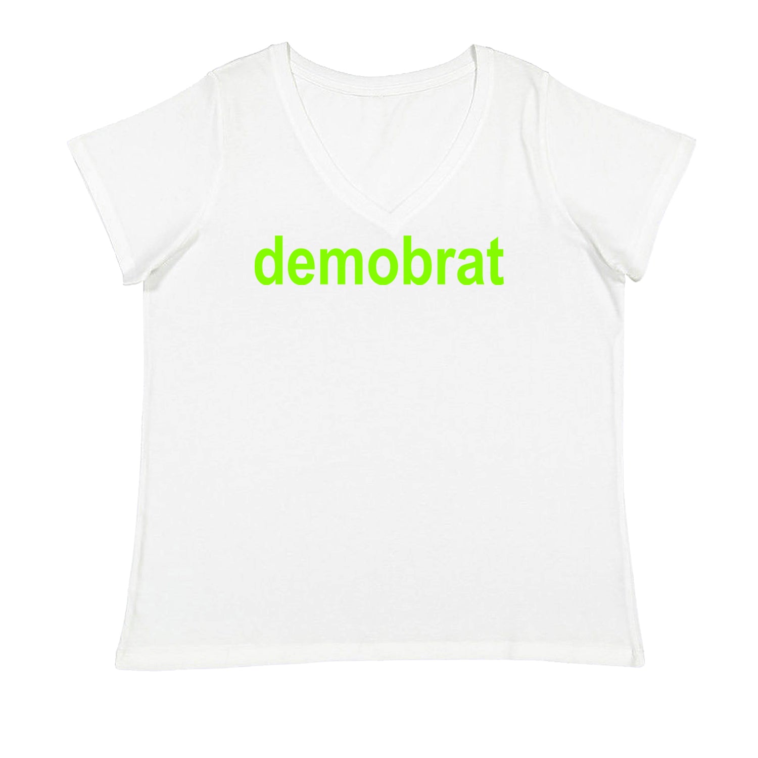 Demobrat Kamala Is Brat Vote Democrat Ladies V-Neck T-shirt White