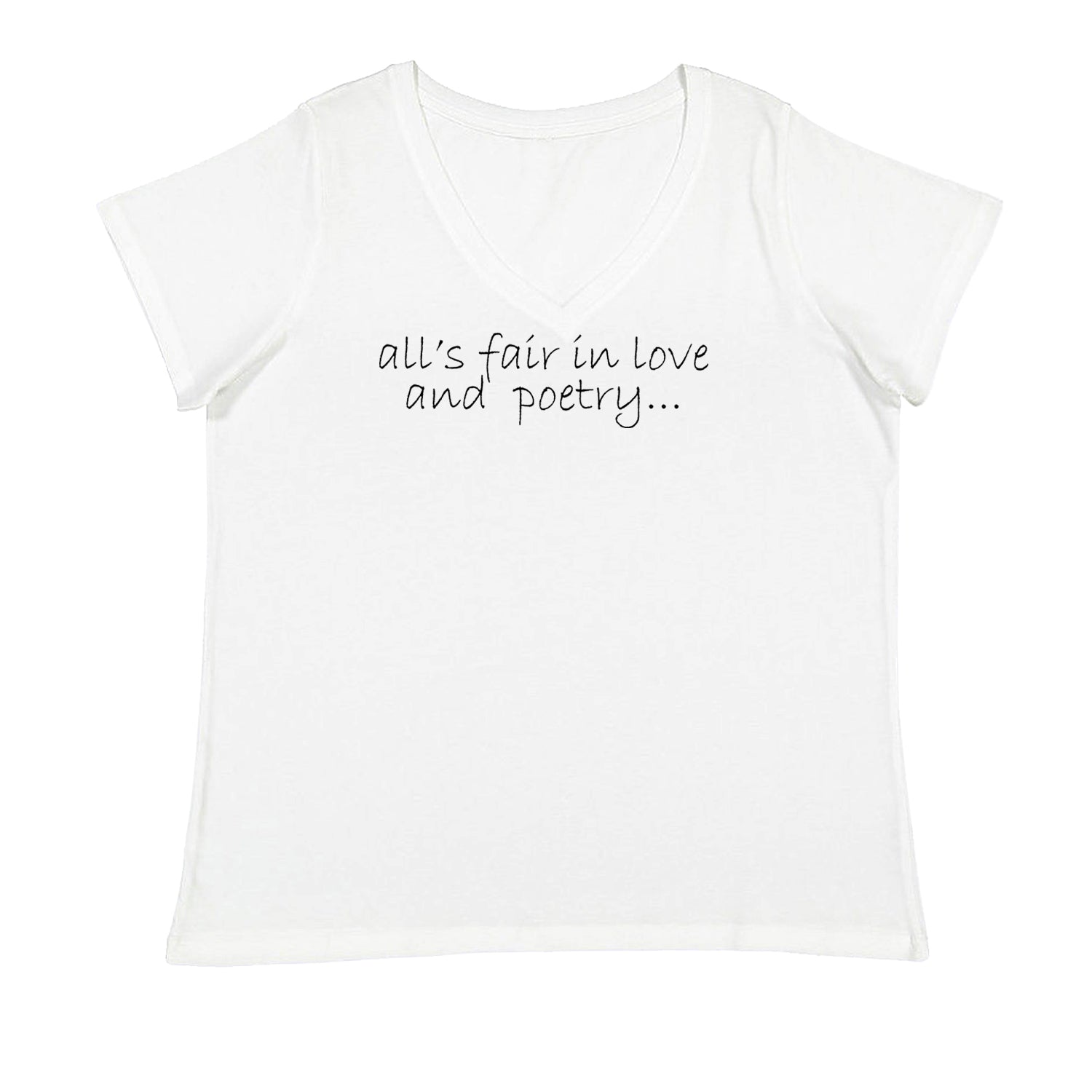 All's Fair In Love And Poetry TTPD Poets Department Ladies V-Neck T-shirt White