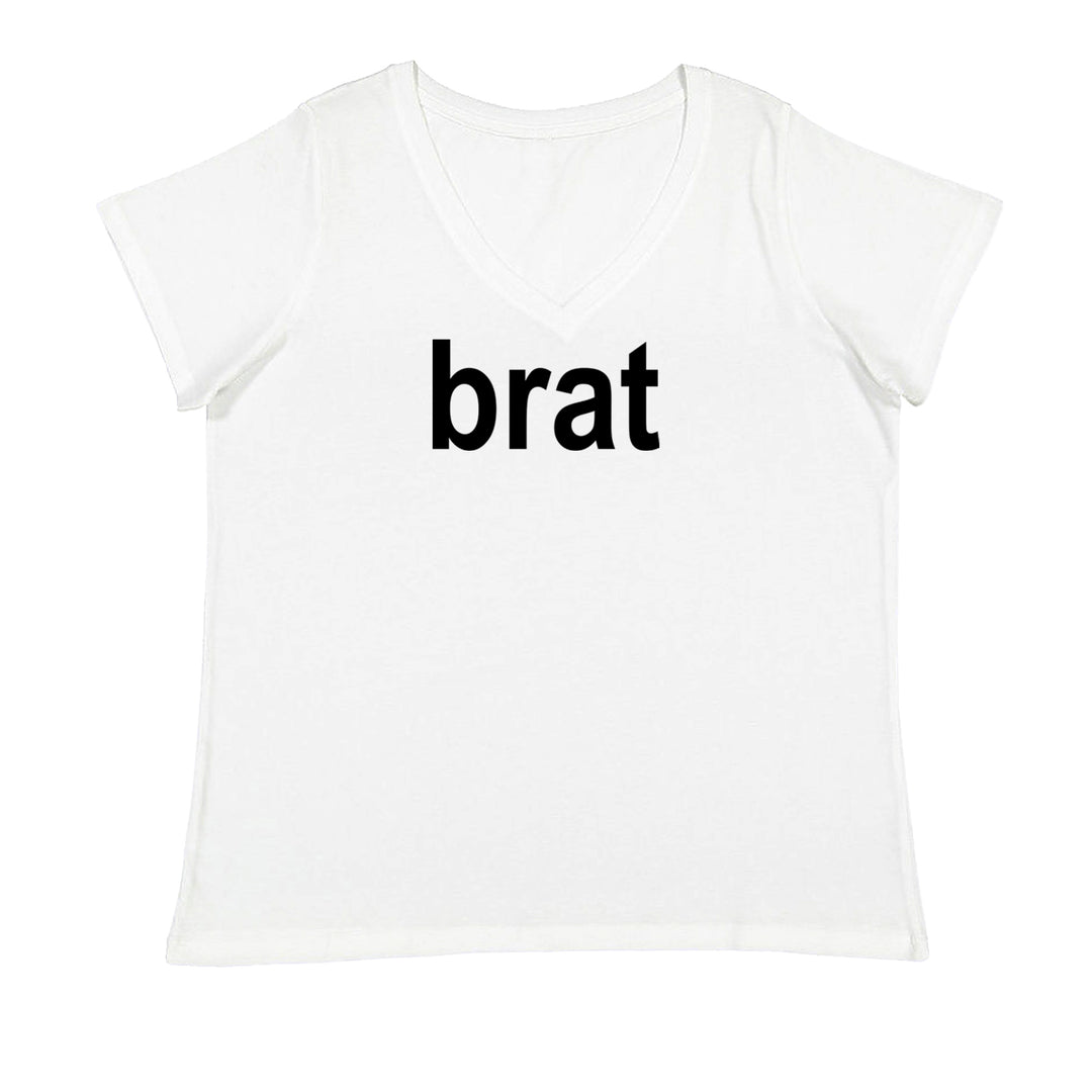 Brat Lime Green I'm So Julia Ladies V-Neck T-shirt White