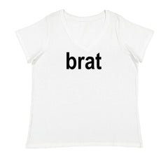 Brat Lime Green I'm So Julia Ladies V-Neck T-shirt White