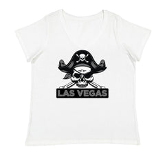 Raider Skull Straight Outta Las Vegas Ladies V-Neck T-shirt White