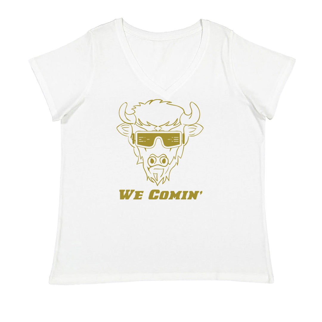 We Coming Coach Prime Colorado Ladies V-Neck T-shirt White