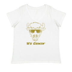We Coming Coach Prime Colorado Ladies V-Neck T-shirt White