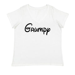 Grumpy - 7 Dwarfs Costume Ladies V-Neck T-shirt White