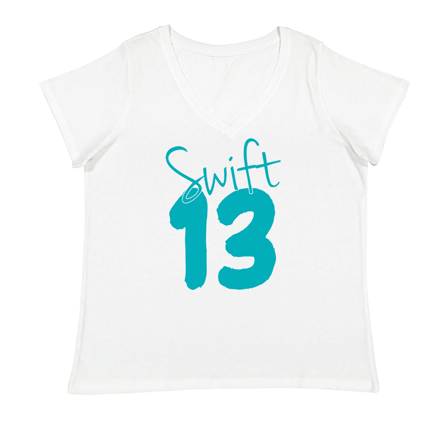 13 Swift 13 Lucky Number Era TTPD Ladies V-Neck T-shirt White