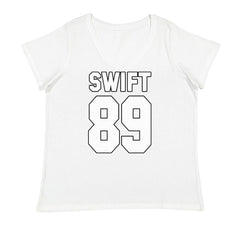 Swift 89 Birth Year Music Fan Era Poets Department Lover Ladies V-Neck T-shirt White