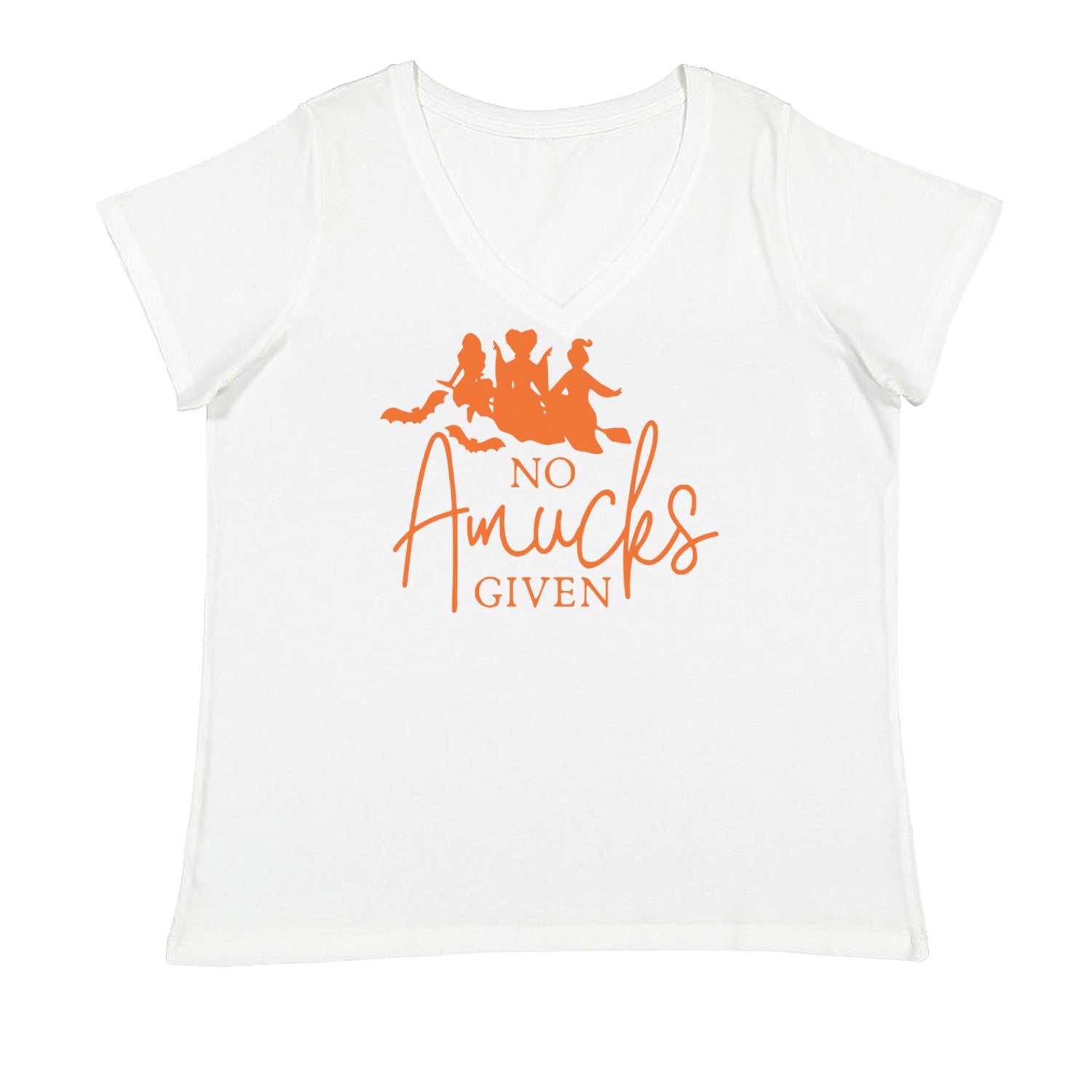 No Amucks Given Hocus Pocus Ladies V-Neck T-shirt White