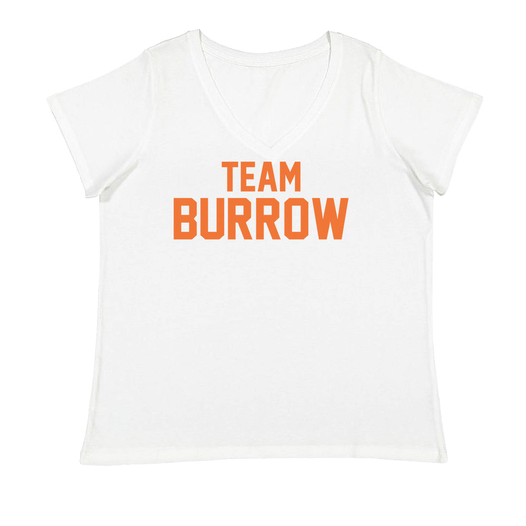Team Burrow Cincinnati Ladies V-Neck T-shirt White