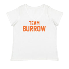 Team Burrow Cincinnati Ladies V-Neck T-shirt White