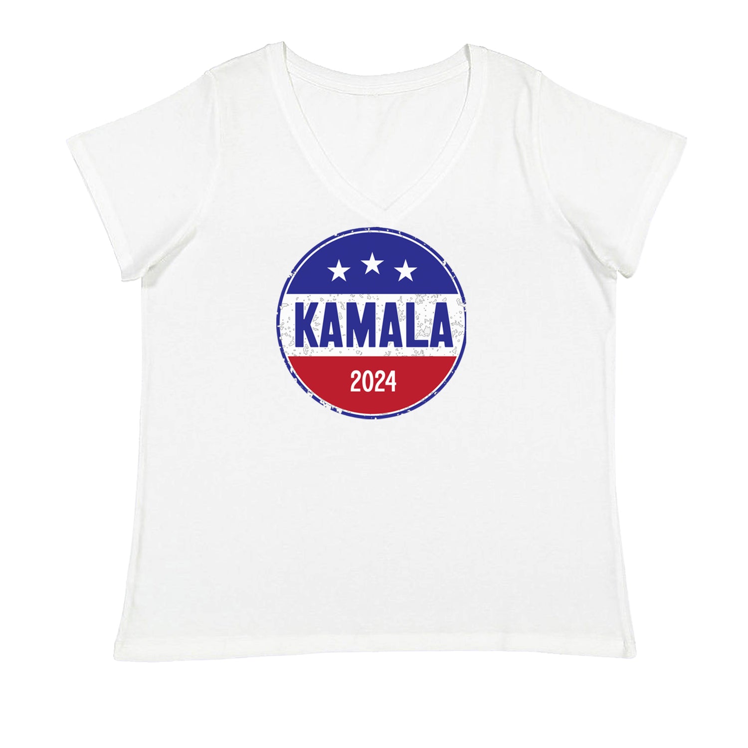 Kamala Badge 2024 - Kamala Harris For President 2024 Ladies V-Neck T-shirt White