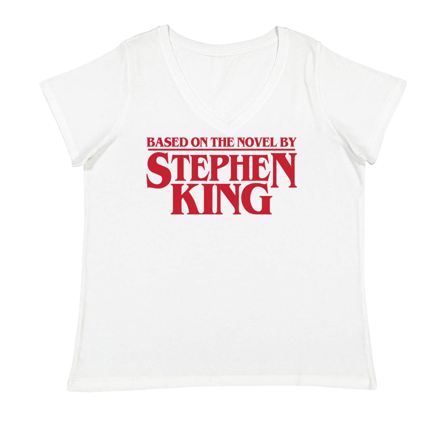 Based On The Novel By Stephen King Ladies V-Neck T-shirt White