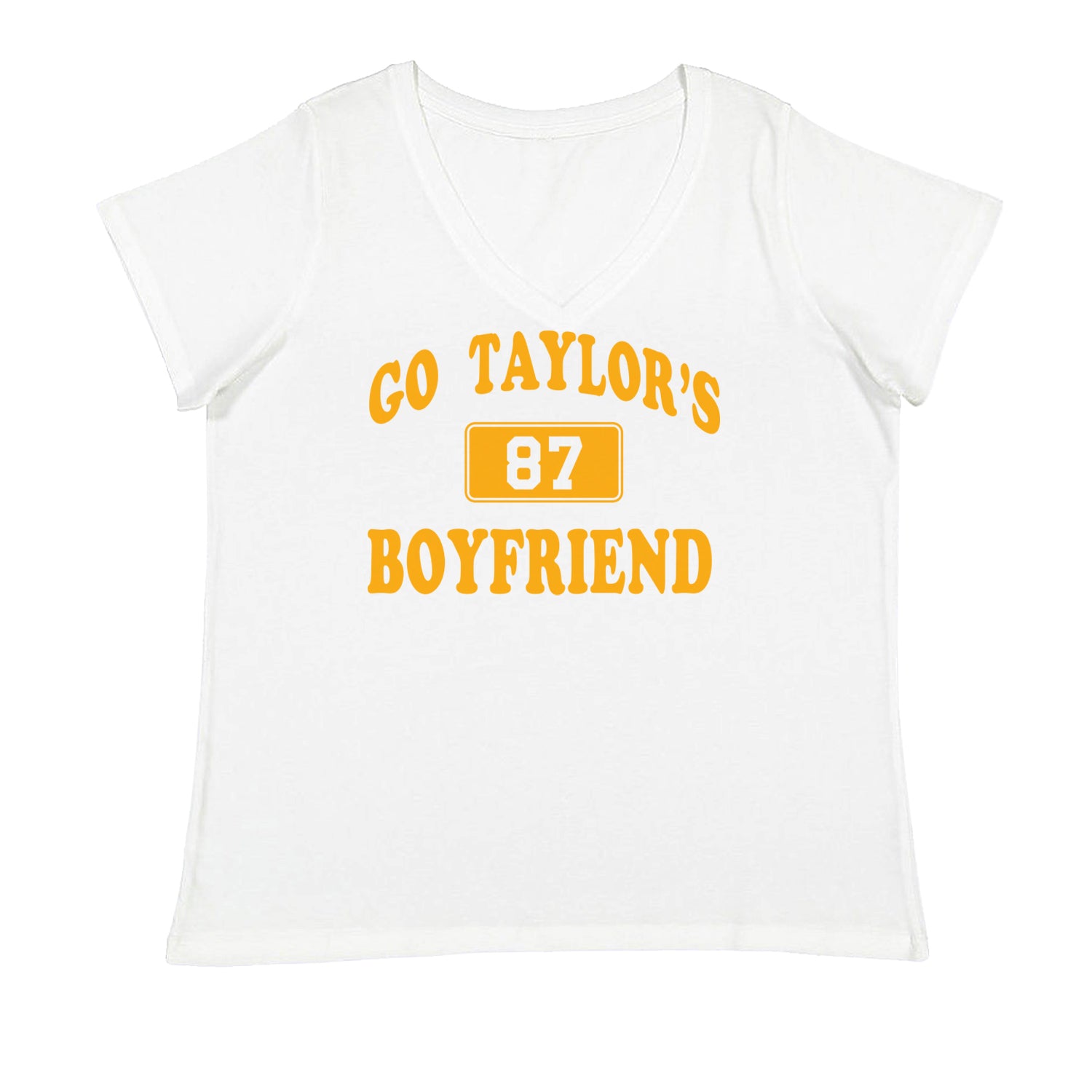 Go Taylor's Boyfriend Kansas City Ladies V-Neck T-shirt White