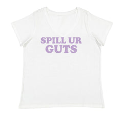 Spill Ur Guts Music Ladies V-Neck T-shirt White