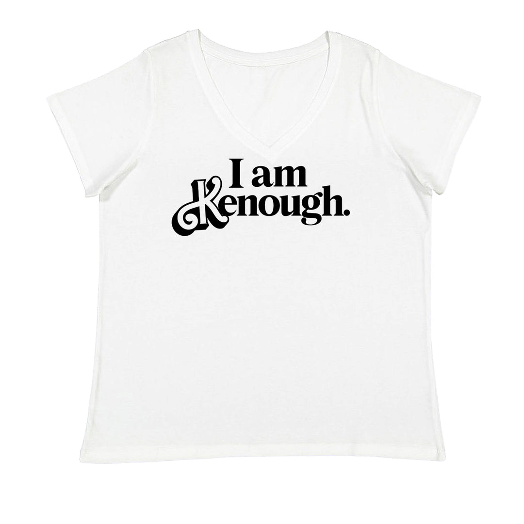 I Am Kenough Barbenheimer Ladies V-Neck T-shirt White