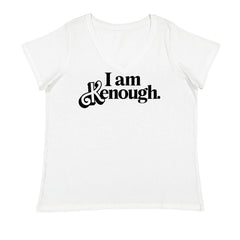 I Am Kenough Barbenheimer Ladies V-Neck T-shirt White