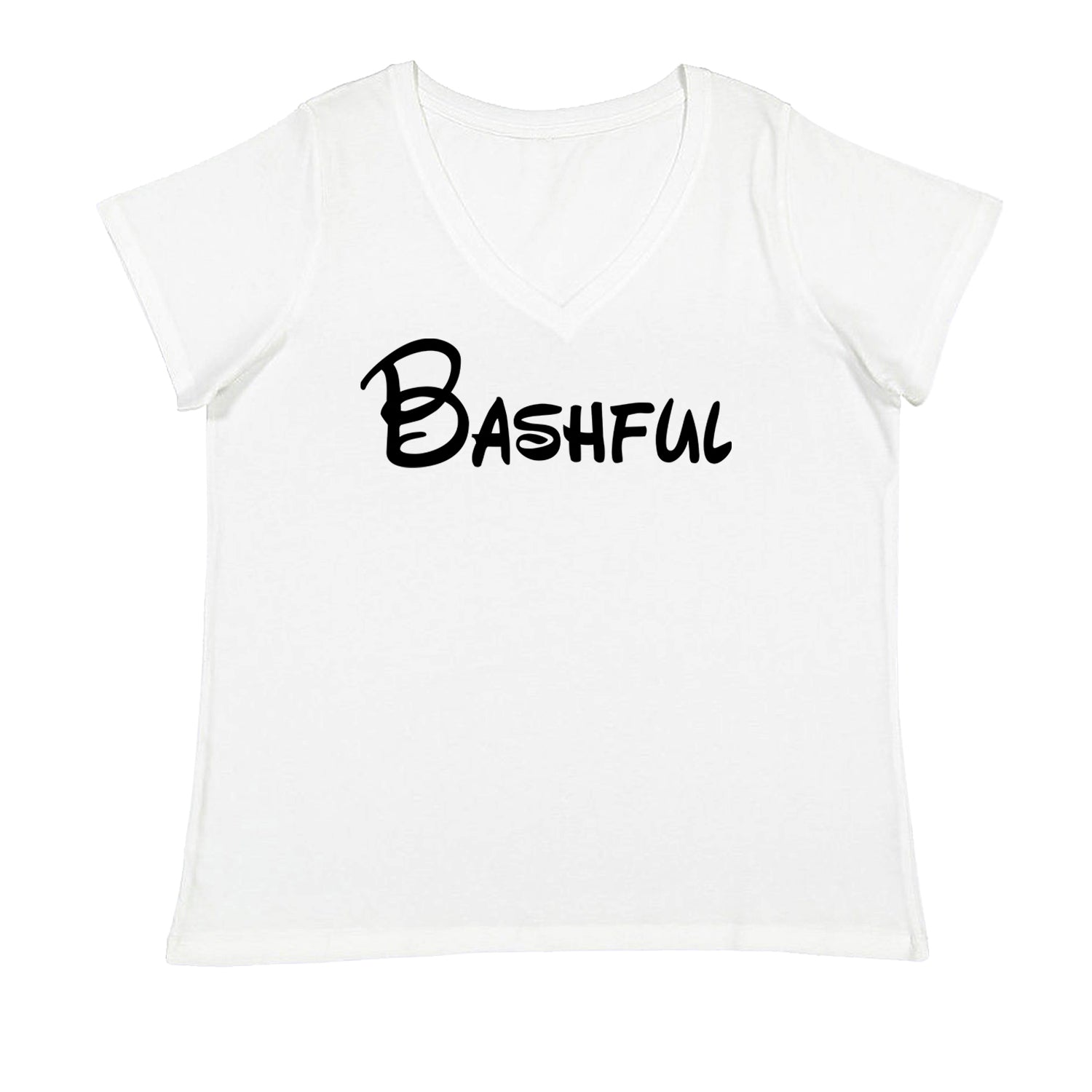 Bashful - 7 Dwarfs Costume Ladies V-Neck T-shirt White