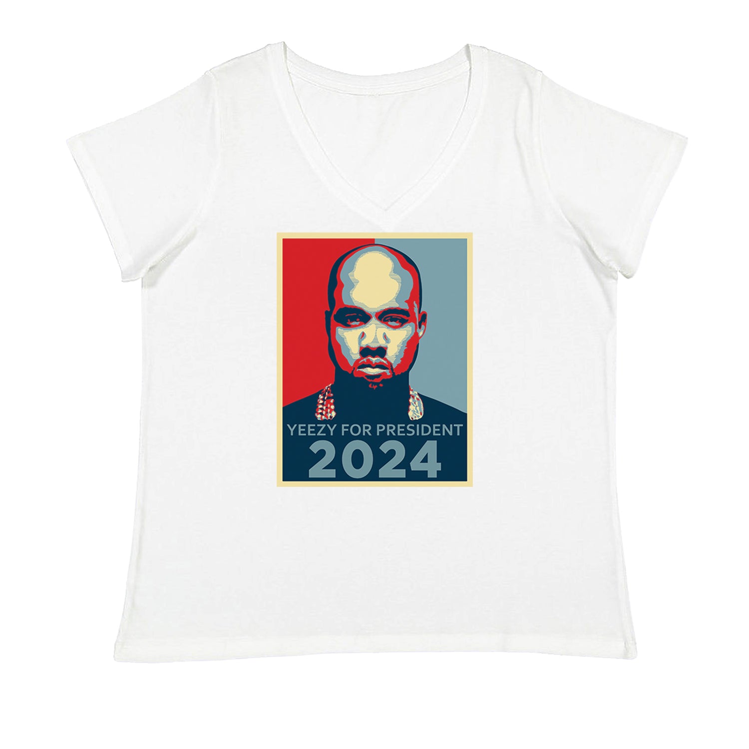 Yeezus For President Vote for Ye Ladies V-Neck T-shirt White