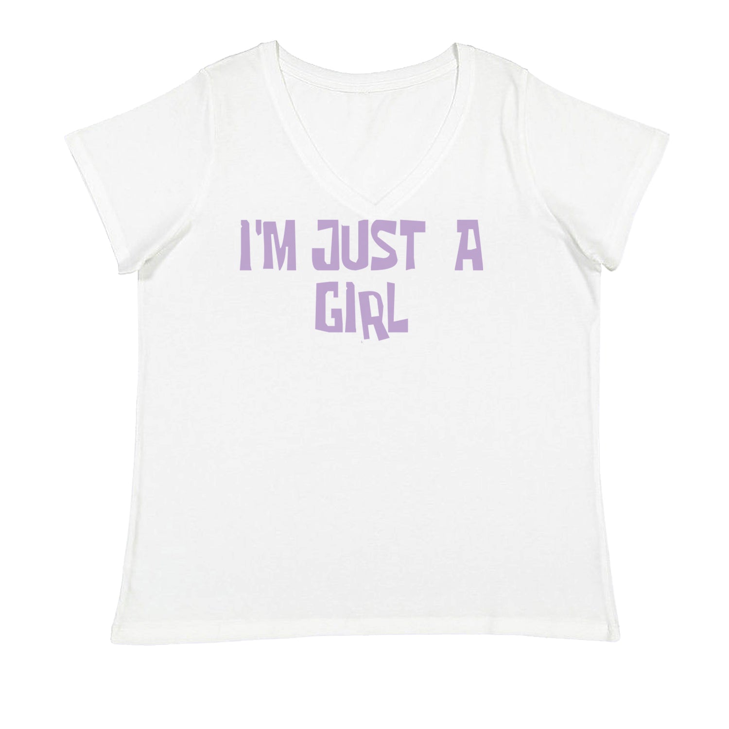 I'm Just A Girl Guts Music Ladies V-Neck T-shirt White