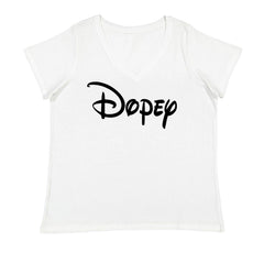 Dopey - 7 Dwarfs Costume Ladies V-Neck T-shirt White