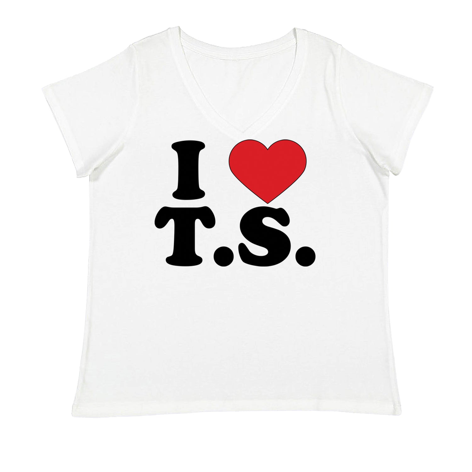 I Heart T.S. Concert Music Lover  Ladies V-Neck T-shirt White