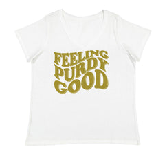 Feeling Purdy Good San Francisco Ladies V-Neck T-shirt White