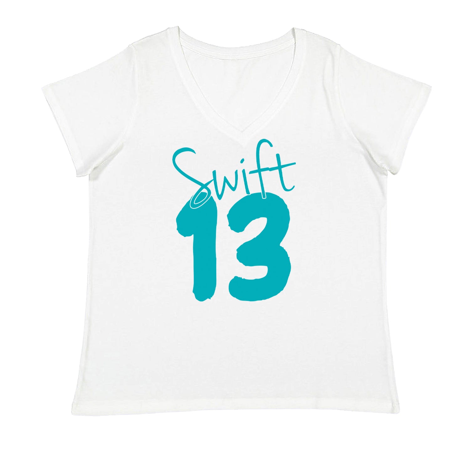 13 Swift 13 Lucky Number Era TTPD Ladies V-Neck T-shirt White